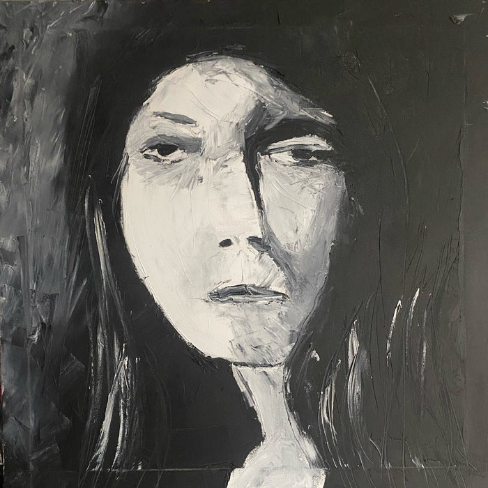 'Self-Portrait in Winter 9', 2025, oil on canvas, 65 x 65 cm. / 25.5 x 25.5 in.