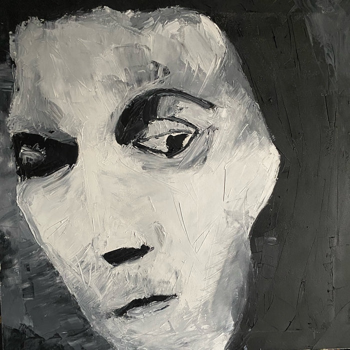 'Self-Portrait in Winter 8', 2025, oil on canvas, 65 x 65 cm. / 25.5 x 25.5 in.