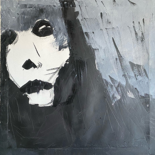 'Self-Portrait in Winter', 2025, oil on canvas, 65 x 65 cm. / 25.5 x 25.5 in.