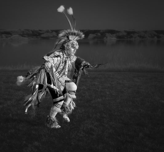 Prairie Chicken Dance, 2024, black and white archival print, 15 x 14 in. / 38.1 x 35.56 cm.