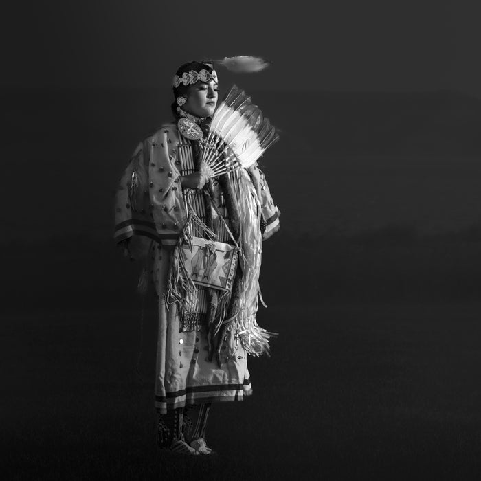 Thoughtful Princess, 2024, black and white archival print, 15 x 15 in. / 38.1 x 38.1 cm.