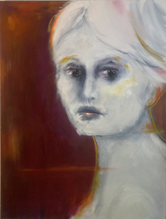 Behind Her Eyes, 2024, oil on canvas, 48 x 36 in. / 121.92 x 91.44 cm.