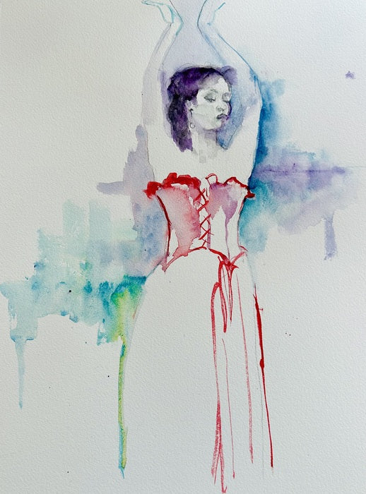 Edgar’s Girl I, 2025, watercolor, 15 x 19 in. / 38.1 x 48.26 cm.