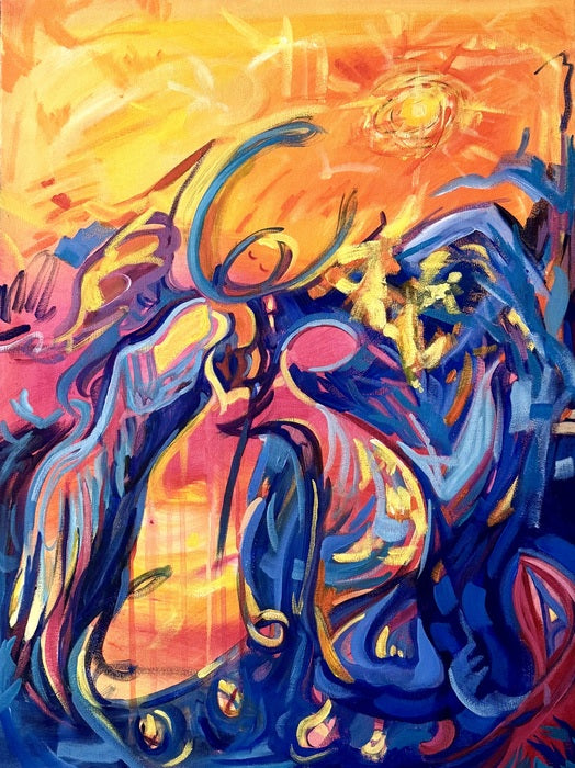 FLYING TOO CLOSE TO THE SUN, 2024, acrylic, 24 x 18 in. / 60.96 x 45.72 cm.