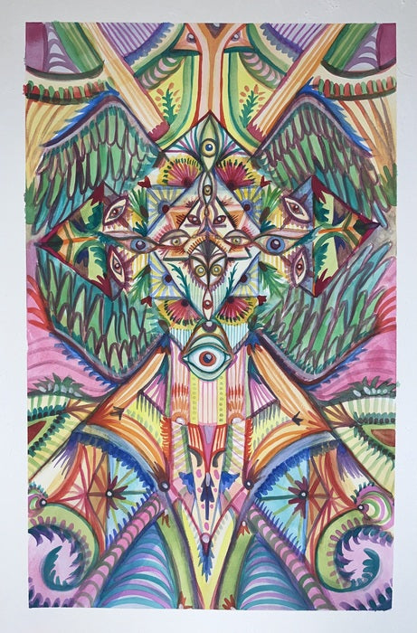 Multidimensional Angelic Beings, 2025, watercolor, 12 x 18 in. / 30.48 x 45.72 cm.