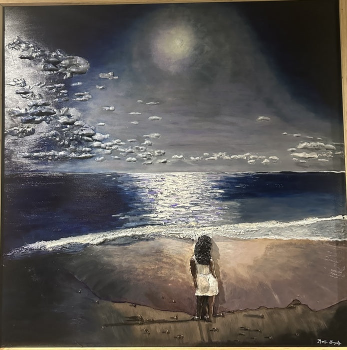 Morales, 2023, acrylic and clay, 48 x 48 in. / 121.92 x 121.92 cm.