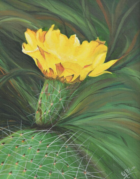 Desert Flower, 2021, acrylic, 14 x 11 in. / 35.56 x 27.94 cm.