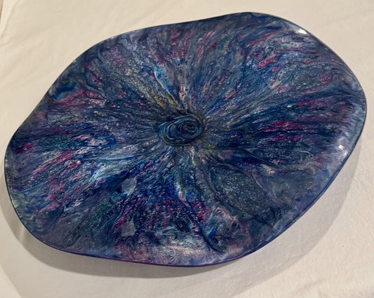 Boundless Blues, 2025, epoxy resin, 20 x 20 in. / 50.8 x 50.8 cm.