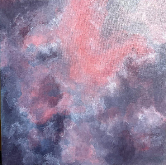 Morning Breaks Anew, 2025, acrylic on canvas, 12 x 12 in. / 30.48 x 30.48 cm.