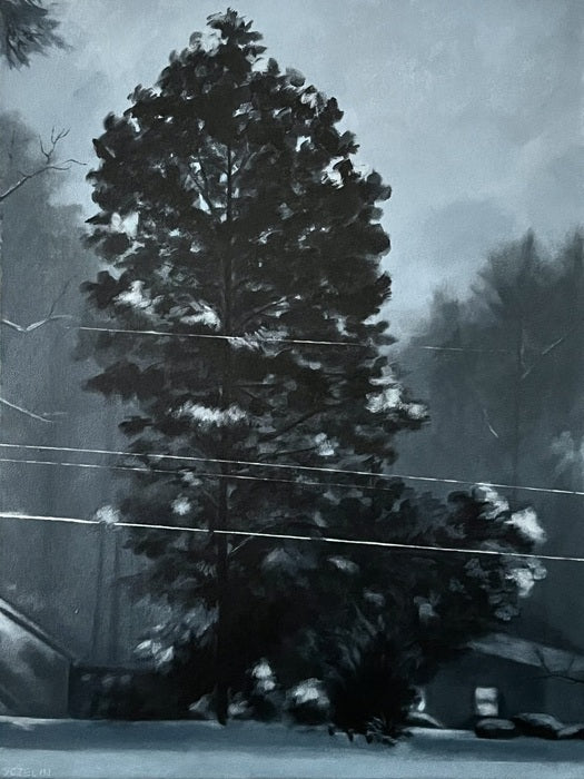 After Snowfall, Stillness, 2025, acrylic and gouache on canvas, 24 x 18 in. / 60.96 x 45.72 cm.
