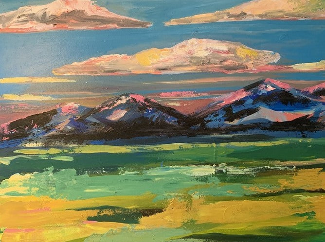 Pink Sunset, 2019, oil on canvas, 36 x 24 in. / 91.44 x 60.96 cm.