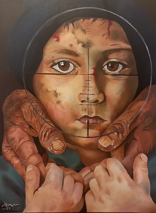 Empathy and Compassion, 2024, oil, 30 x 40 in. / 76.2 x 101.6 cm.