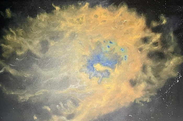 Eye of Ra Nebula, 2025, acrylic on canvas, 24 x 36 in. / 60.96 x 91.44 cm.