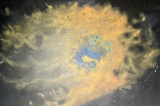 Eye of Ra Nebula, 2025, acrylic on canvas, 24 x 36 in. / 60.96 x 91.44 cm.