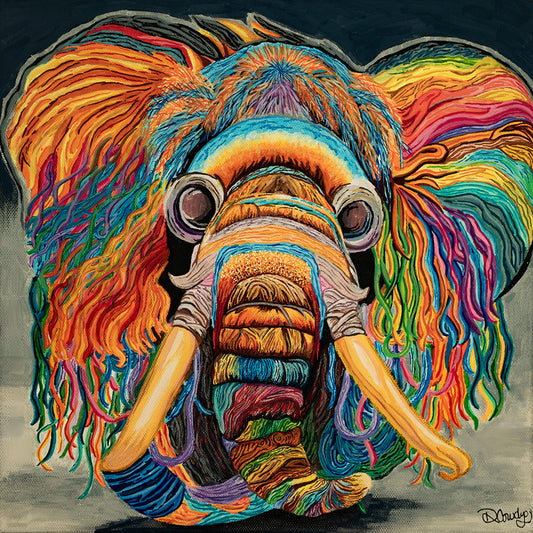 Wooly Mammoth, 2025, acrylic on canvas, 12 x 12 in. / 30.48 x 30.48 cm.