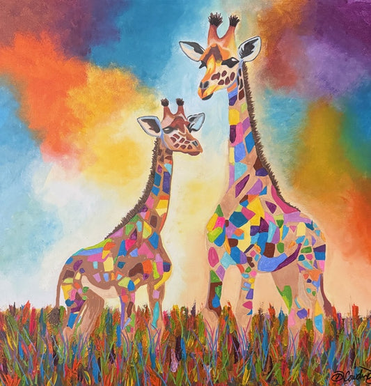 Rainbow Safari, 2025, acrylic on canvas, 24 x 24 in. / 60.96 x 60.96 cm.