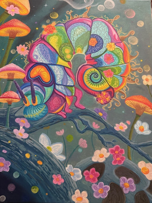 Absolem's Garden, 2025, acrylic on canvas, 20 x 16 in. / 50.8 x 40.64 cm.