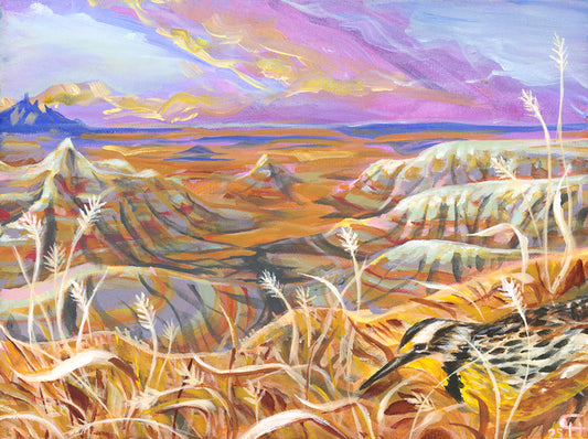 Badlands, 2025, acrylic, 12 x 16 in. / 30.48 x 40.64 cm.