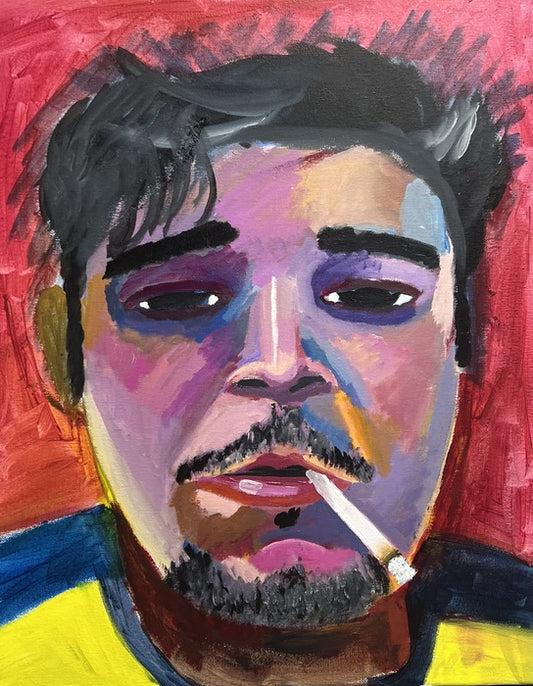 Self Portrait #1, 2025, acrylic on canvas, 20 x 16 in. / 50.8 x 40.64 cm.