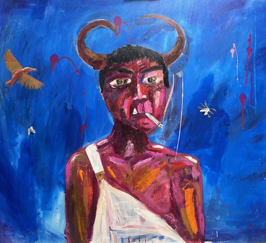 Self Portrait #4, 2025, acrylic on canvas, 36 x 48 in. / 91.44 x 121.92 cm.