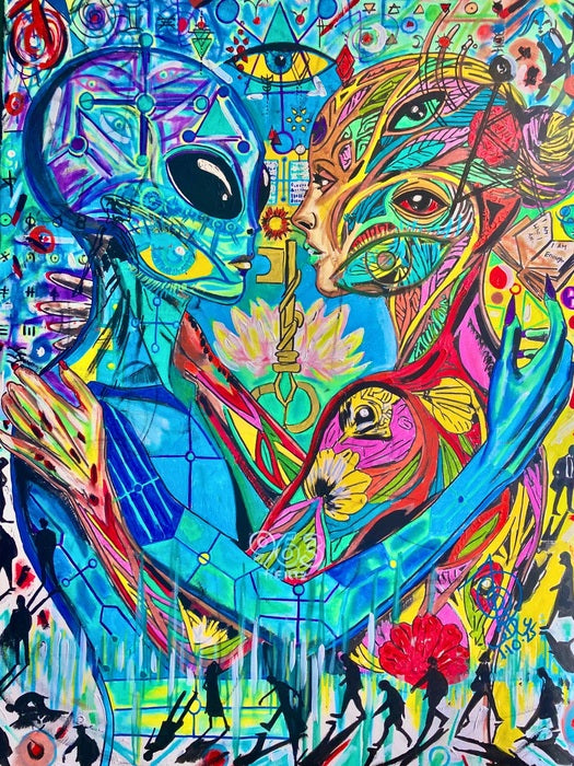 The Reunion, 2025, acrylic on canvas, 40 x 30 in. / 101.6 x 76.2 cm.