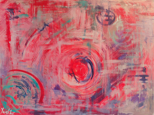 Abstract 6, 2025, acrylic on paper, 12 x 9 in. / 30.48 x 22.86 cm.