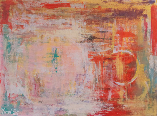 Abstract 15, 2025, acrylic on paper, 12 x 9 in. / 30.48 x 22.86 cm.