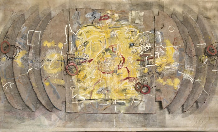 Lunar Phases, 2020, mixed media on linen, 36 x 61 in. / 91.44 x 154.94 cm.