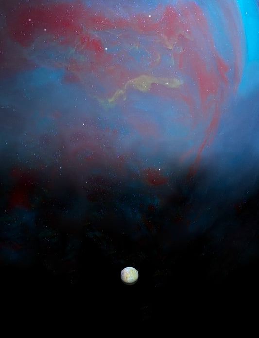 How Vast, 2023, mixed media, 20 x 16 in. / 50.8 x 40.64 cm.