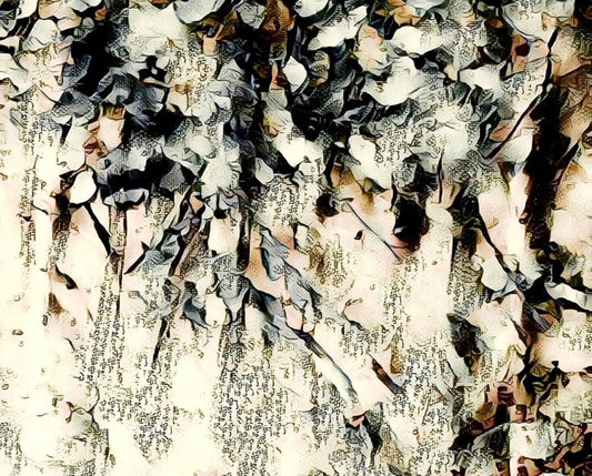 Textures of the Hidden Language, 2025, mixed media, 20 x 16 in. / 50.8 x 40.64 cm.