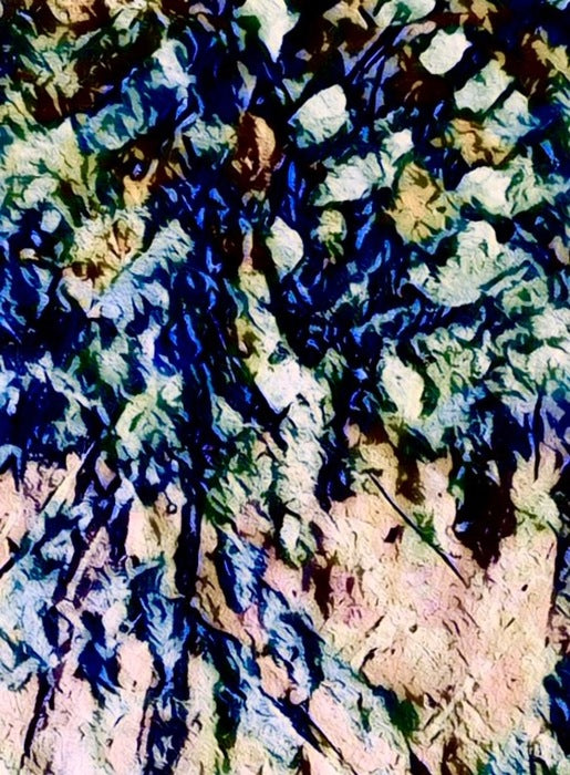 Blues Beneath the Surface, 2025, mixed media, 20 x 20 in. / 50.8 x 50.8 cm.