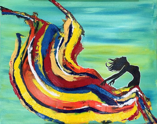 Dancing with the Wind, 2025, acrylic painting, 30 x 24 in. / 76.2 x 60.96 cm.