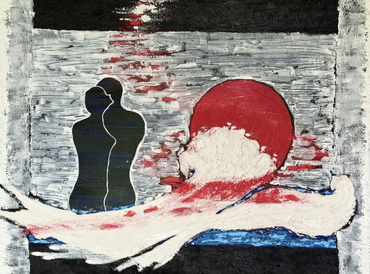 Under the Blood Moon, 2025, acrylic painting, 36 x 48 in. / 91.44 x 121.92 cm.