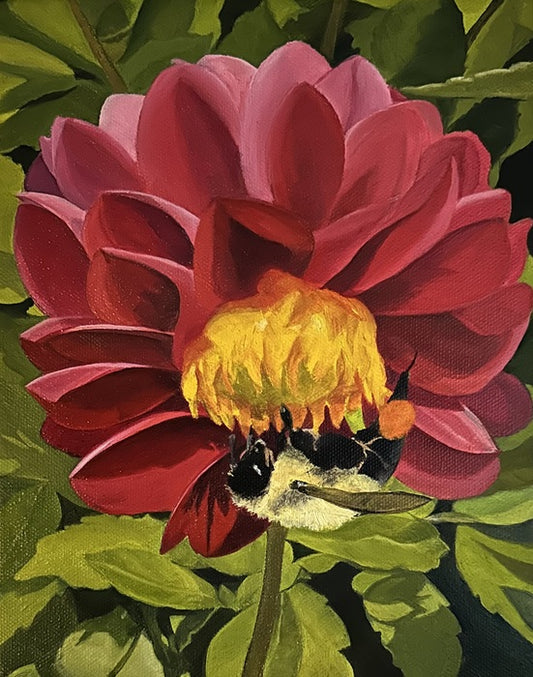 The Pollinator At Work, 2025, oil, 10 x 8 in. / 25.4 x 20.32 cm.