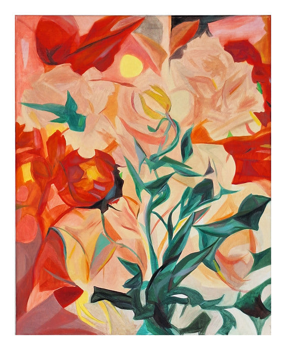 Red and Pink, 2023, oil paint on stretched canvas with gesso, 30 x 24 in. / 76.2 x 60.96 cm.