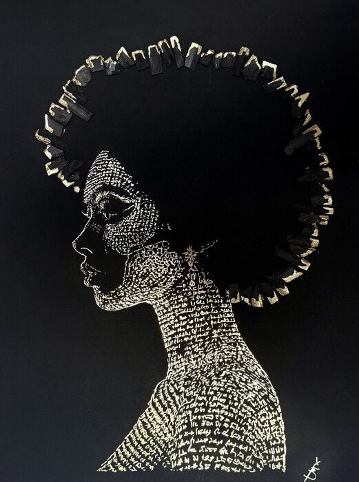Calligraphic Crown, 2025, paper, 24 x 18 in. / 60.96 x 45.72 cm.