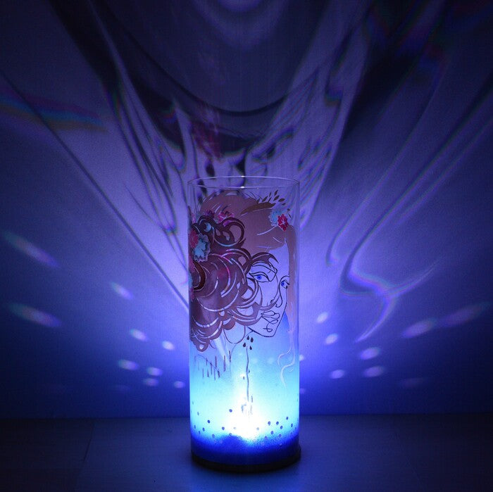 Athena, 2025, glass art lamp, 10 x 4 x 4 in. / 25.4 x 10.16 x 10.16 cm.