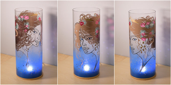 Athena, 2025, glass art lamp, 10 x 4 x 4 in. / 25.4 x 10.16 x 10.16 cm.