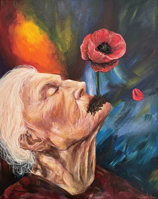 POPPY, 2025, mixed media, 20 x 16 in. / 50.8 x 40.64 cm.
