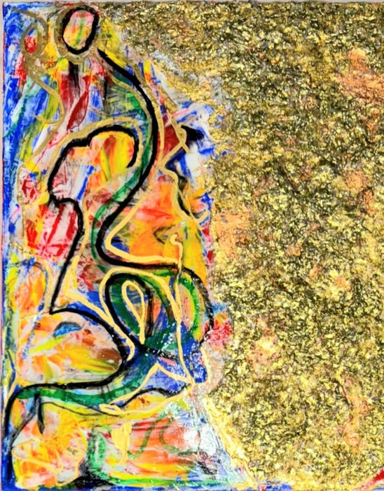 Awakening, 2025, mixed media, 20 x 16 in. / 50.8 x 40.64 cm.