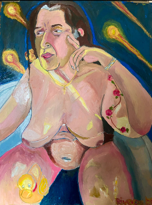 Praying for Peace, 2025, oil pastel on paper, 20 x 30 in. / 50.8 x 76.2 cm.