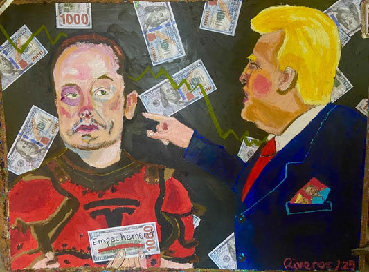 Un Unfriendly Divorce, 2025, oil pastel on paper, 30 x 22 in. / 76.2 x 55.88 cm.