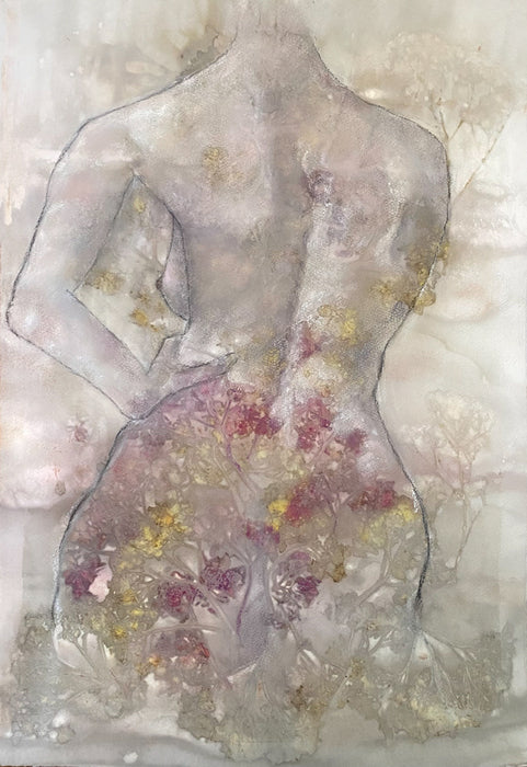 Persephone, 2024, mixed media, 15 x 22 in. / 38.1 x 55.88 cm.