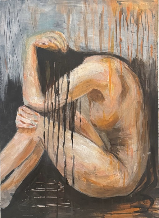 Sadness and Loss, 2024, mixed media, 36 x 24 in. / 91.44 x 60.96 cm.