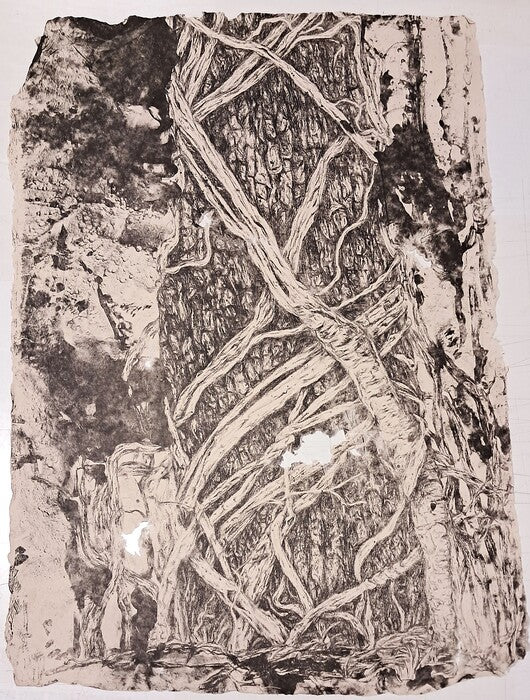 Grief is Consuming Me, 2025, lithograph on handmade paper, 40 x 26 in. / 101.6 x 66.04 cm.