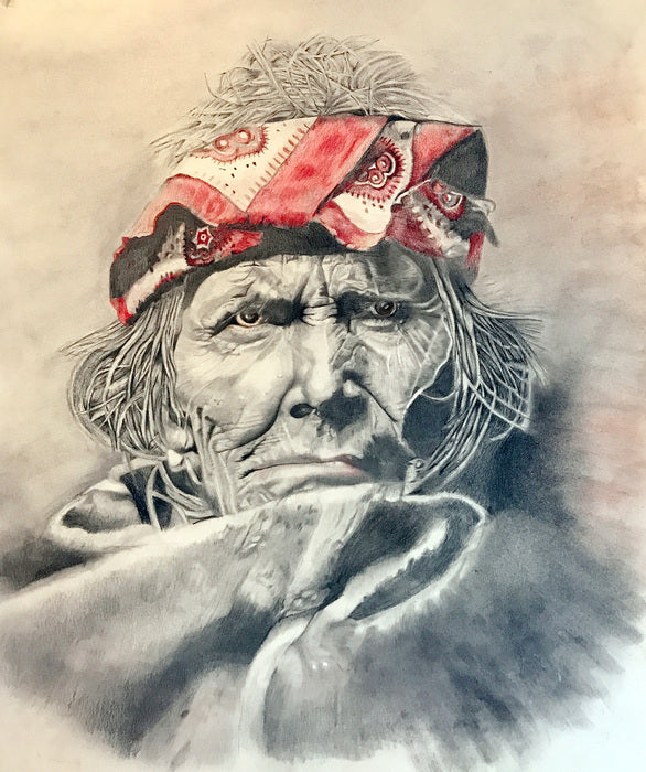 Zuni Elder, 2021, graphite, 12 x 9 in. / 30.48 x 22.86 cm.