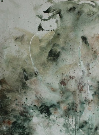 Vert, 2023, acrylic and ink on canvas, 48 x 36 in. / 121.92 x 91.44 cm.