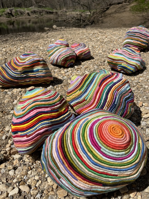 Color Rocks, 2022, mixed media, 10 x 6 x 6 in. / 25.4 x 15.24 x 15.24 cm.
