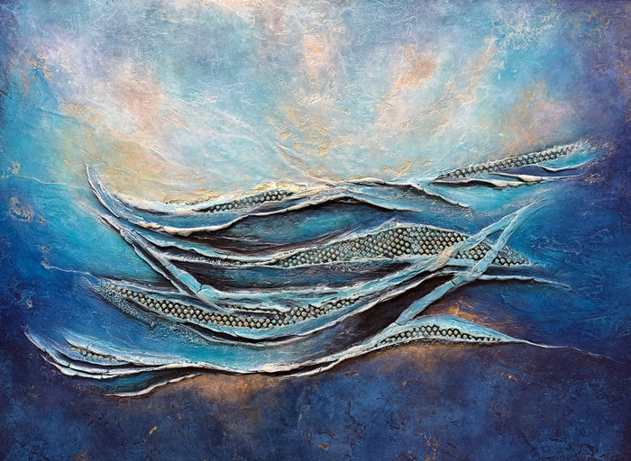 Transformation, 2025, mixed media, 36 x 48 in. / 91.44 x 121.92 cm.