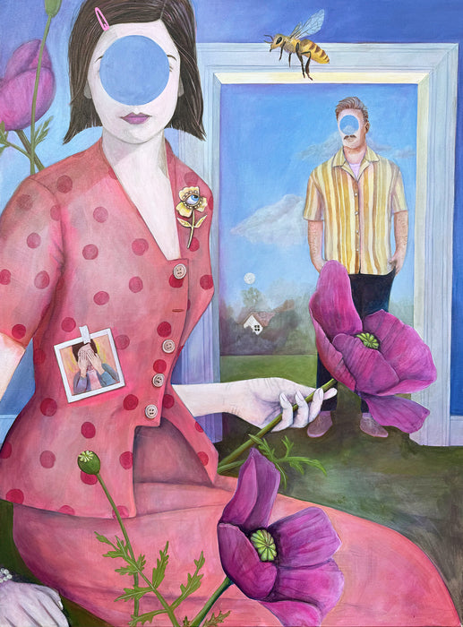 Let’s Face It, 2025, acrylic on canvas, 48 x 36 in. / 121.92 x 91.44 cm.
